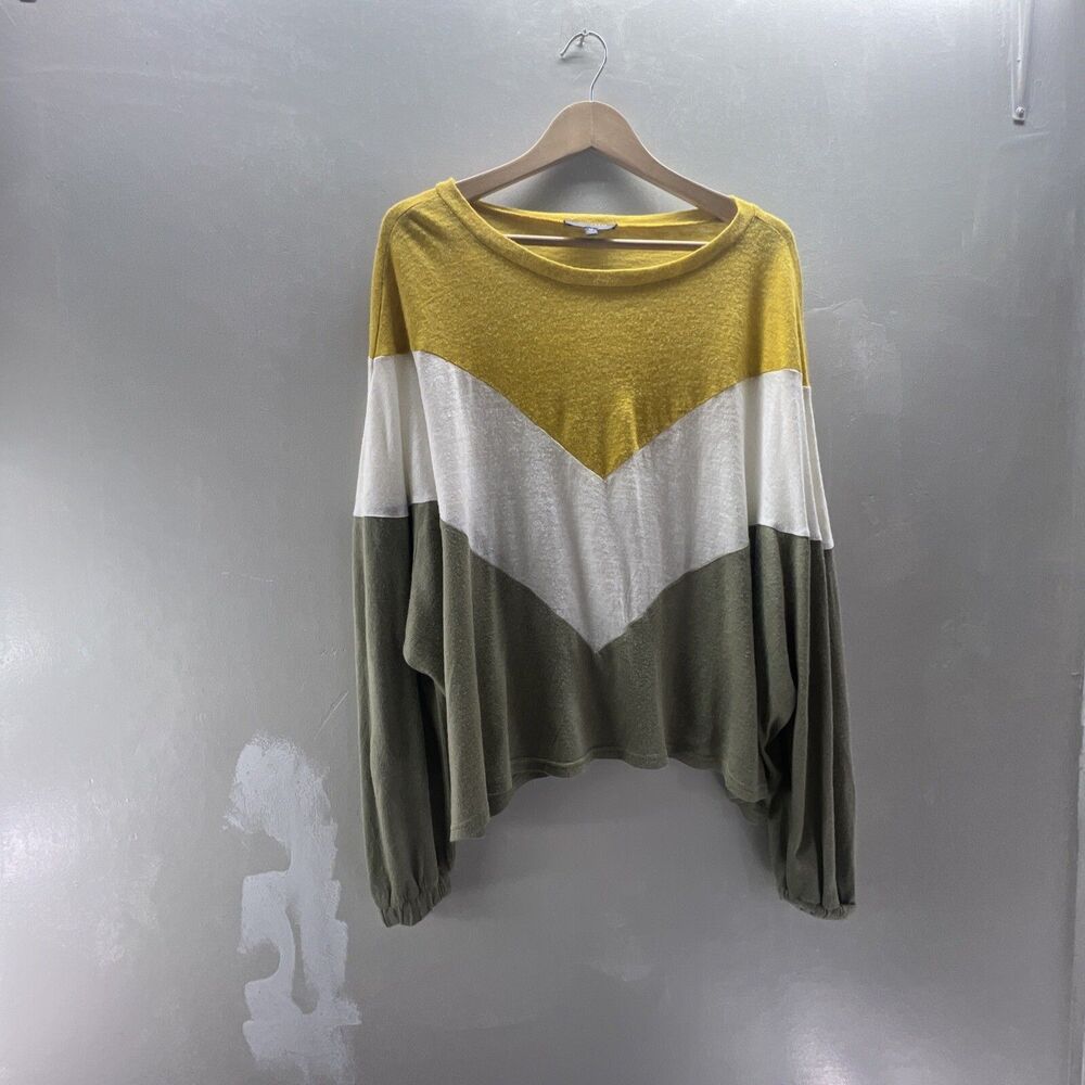 Hudson Grey Sweater Women’s Size Medium Chevron Knit Pullover